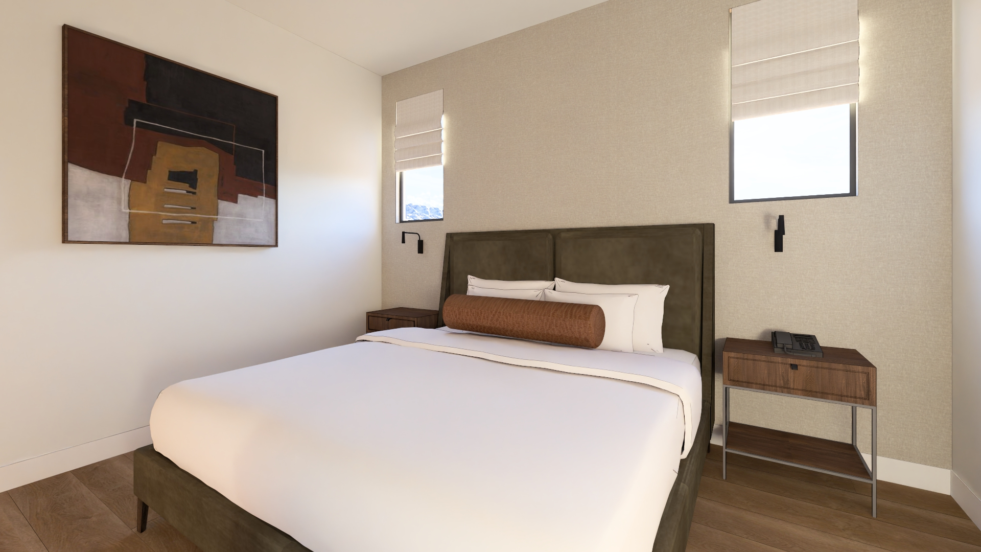 Scottsdale Golf Retreat Troon North suite bedroom rendering
