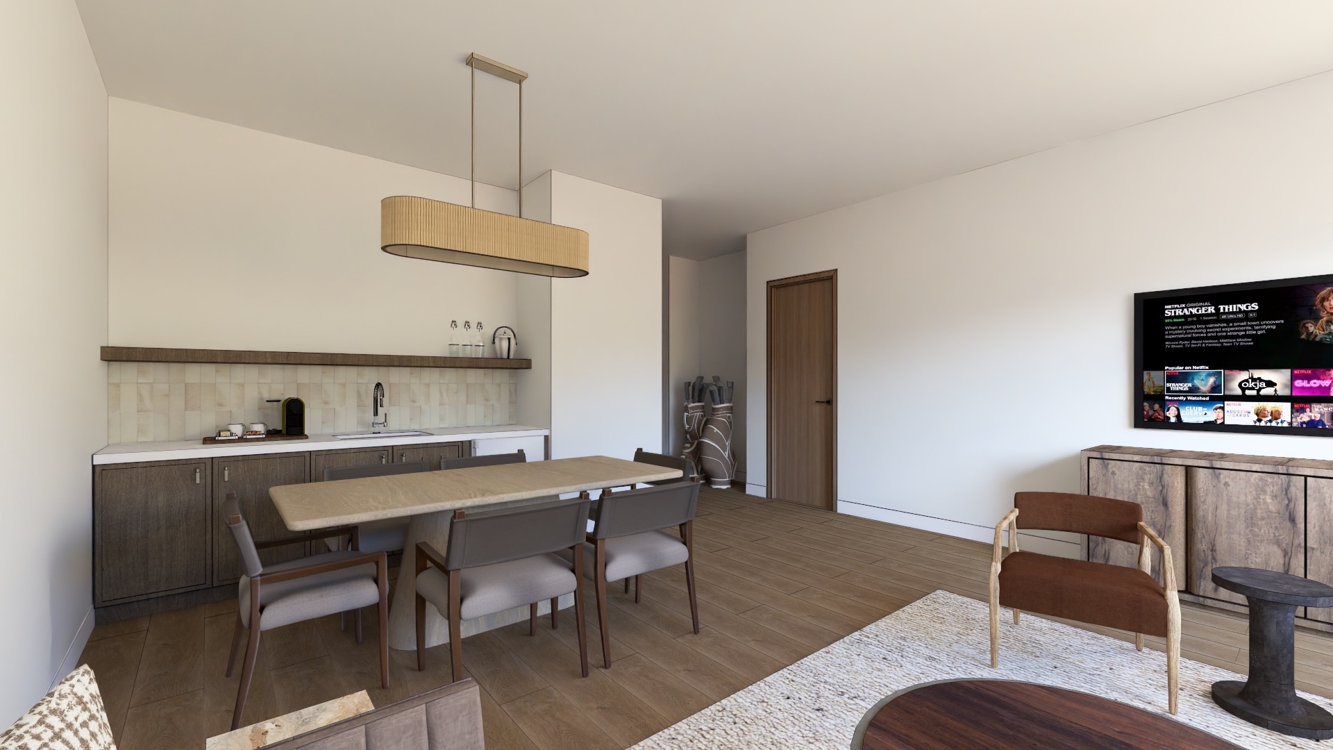 Scottsdale Golf Retreat suite kitchen and living area rendering Troon North
