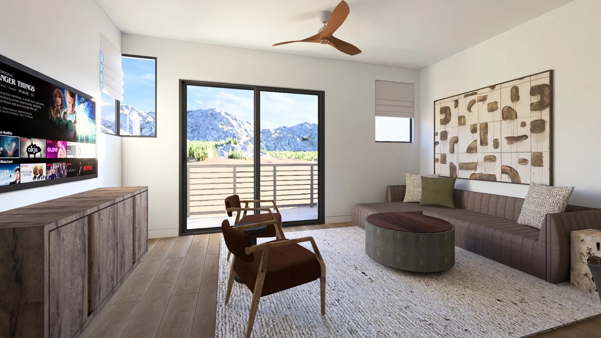 Scottsdale Golf Retreat Troon North suite living room rendering
