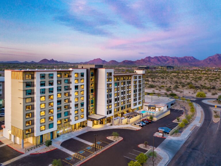Hyatt Place and Hyatt House North Scottsdale with the McDowell Mountains