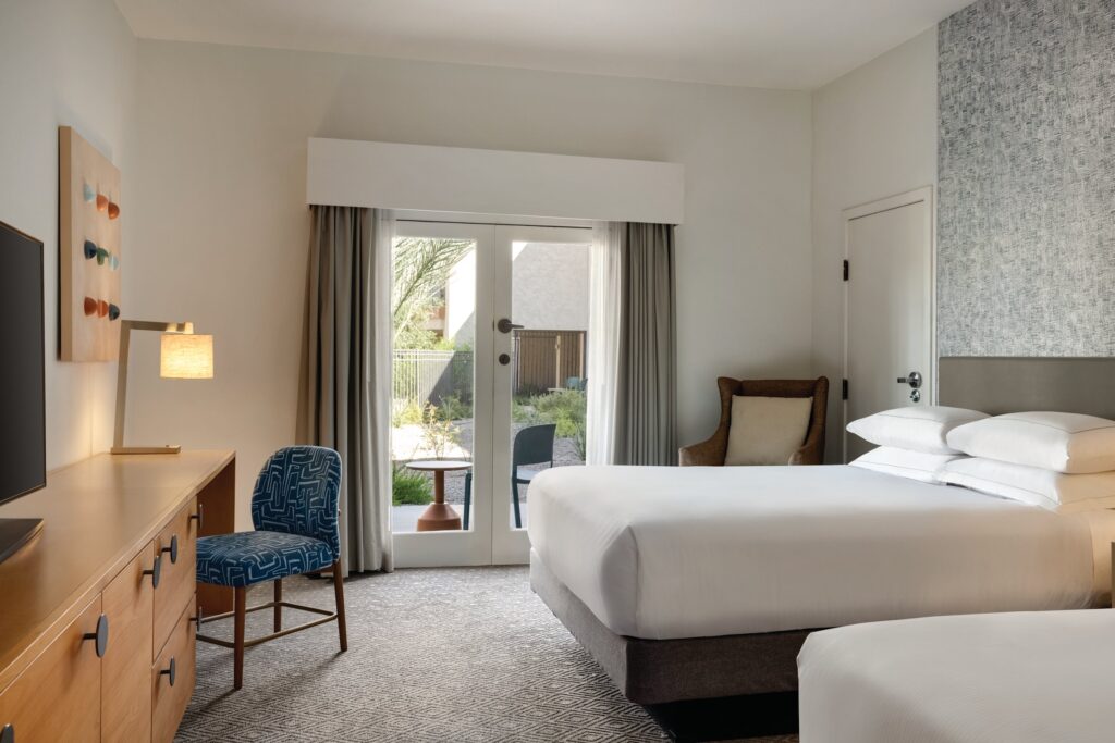 Two queen pool view room at Hilton Scottsdale Resort and Villas