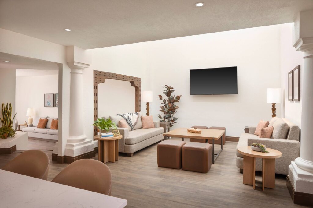Living room inside a five bedroom Stillman Villa at Scottsdale Resort and Spa