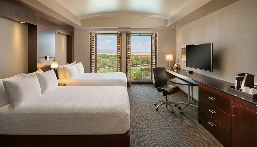 Deluxe room with two queen beds at Talking Stick Resort