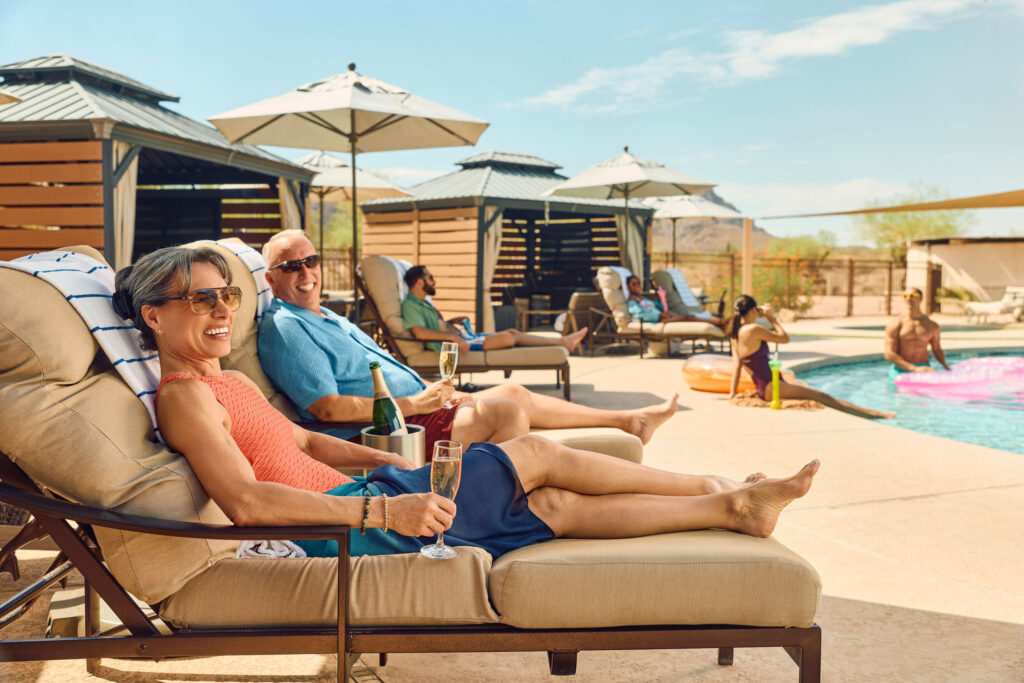 Poolside cabanas at We-Ko-Pa Casino Resort